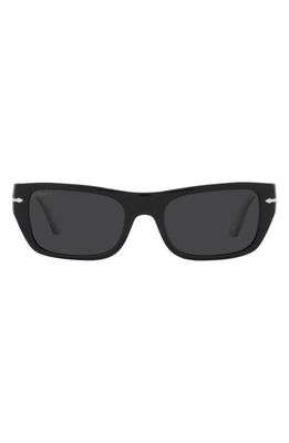 Persol 53mm Polarized Rectangular Sunglasses in Blk Pol