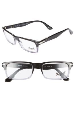 Persol 53mm Rectangle Optical Glasses in Black Gradient