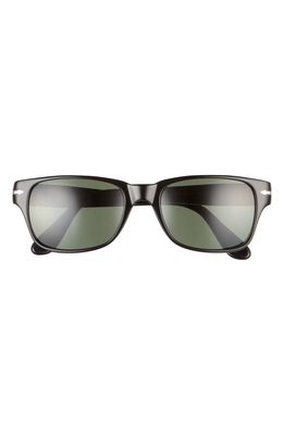 Persol 55mm Rectangular Sunglasses in Black/Green