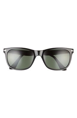 Persol 57mm Rectangular Sunglasses in Black/Green