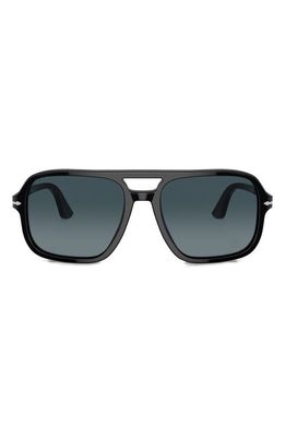 Persol 58mm Polarized Pilot Sunglasses in Black