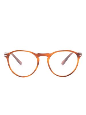 Persol tortoiseshell-effect round-frame glasses - Brown