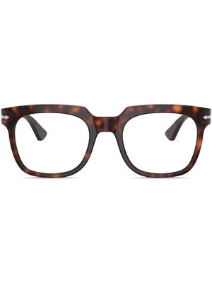 Persol tortoiseshell-effect square-frame glasses - Brown