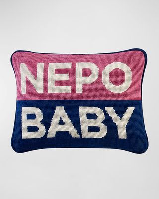 Personality Nepo Baby Needlepoint Pillow