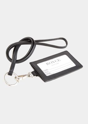 Personalized Leather Lanyard Id Holder