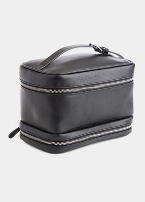 Personalized Leather Makeup Bag Train Case