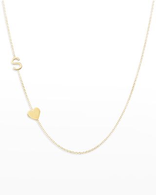 Personalized Mini One-Letter & Heart Pendant Necklace