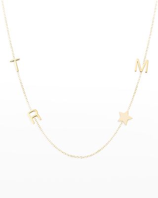 Personalized Mini Three-Letter & Star Pendant Necklace