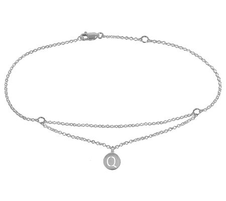Personalized Sterling Silver Floating Initial A nkle Bracelet