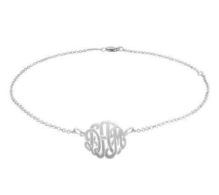 Personalized Sterling Silver Monogram Ankle Bra celet