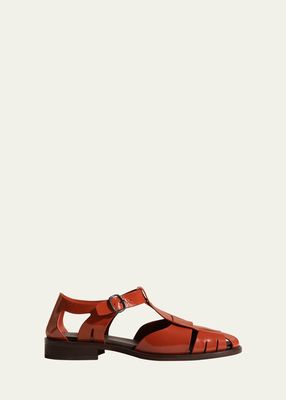 Pesca Glossy Leather Fisherman Sandals