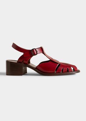 Pesca Leather Heeled Fisherman Sandals