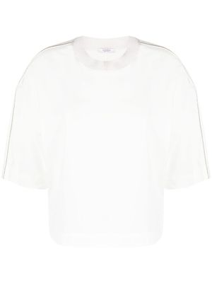 Peserico appliqué-detail half-sleeve T-shirt - White