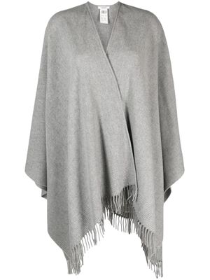Peserico asyemmtric-hem virgin-wool cape - Grey