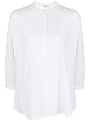 Peserico band-collar button-up blouse - Neutrals