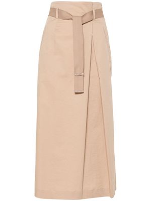 Peserico bead-detail twill skirt - Neutrals