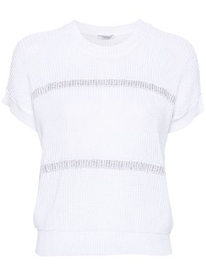 Peserico bead-detailing open-knit top - White