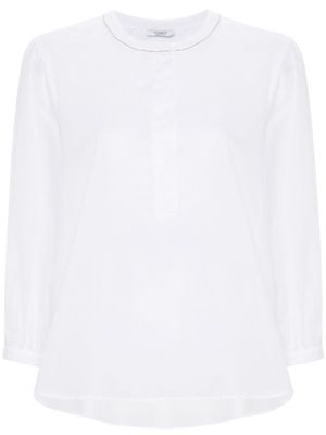 Peserico bead-detailing voile blouse - White