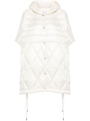 Peserico bead-embellished hooded padded cape - Neutrals