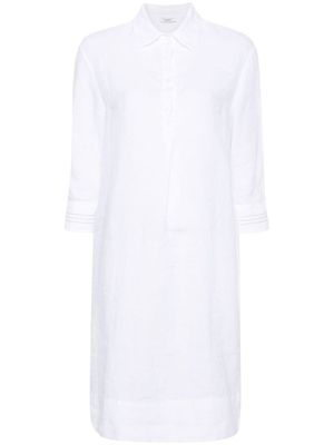 Peserico bead-embellished linen shirt dress - White