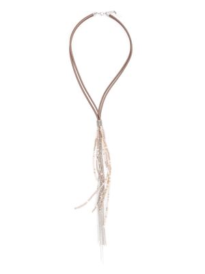 Peserico bead-embellished pendant necklace - Neutrals