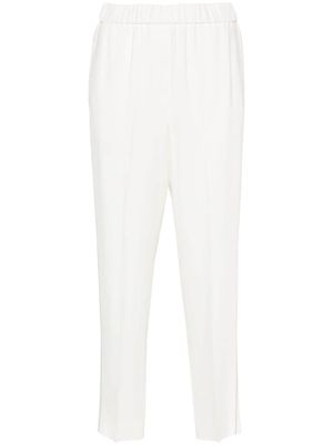 Peserico bead-trim tapered trousers - White