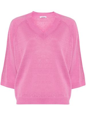 Peserico beaded fine-knit top - Pink