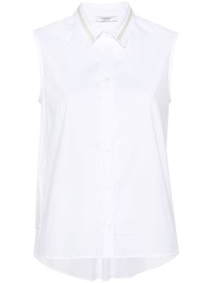Peserico beaded-stripe sleeveless shirt - White
