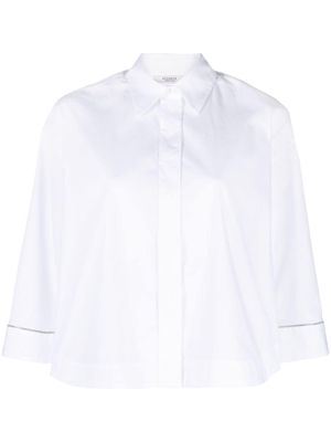Peserico beaded-trim stretch-cotton shirt - White
