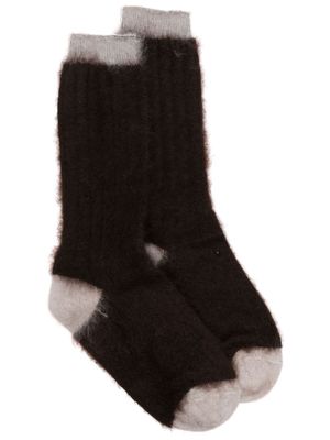 Peserico brushed-effect two-tone socks - Brown