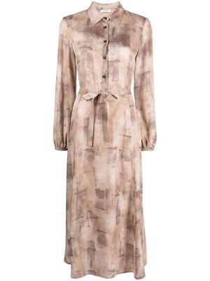 Peserico button-up belted midi dress - Neutrals