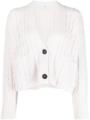 Peserico cable-knit crop cardigan - Neutrals