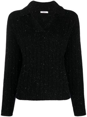Peserico cable-knit virgin wool-blend jumper - Black