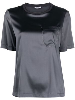 Peserico chain-trim chest pocket T-shirt - Grey
