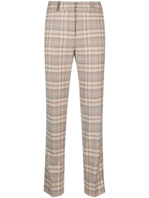 Peserico check-pattern cropped wool trousers - Neutrals