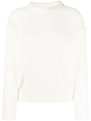 Peserico chevron crochet-knit jumper - Neutrals