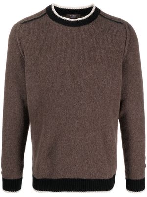 Peserico contrasting-trim fine-knit jumper - Brown