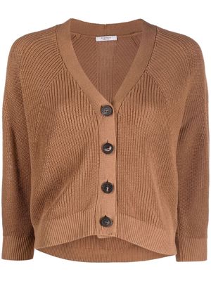 Peserico cotton-linen blend cardigan - Brown