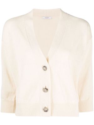 Peserico cotton-linen button-up cardigan - Neutrals