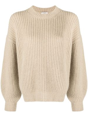 Peserico crew-neck cable-knit jumper - Brown