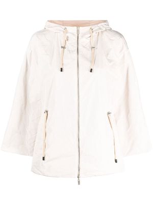 Peserico crop-sleeve reversible zipped coat - Neutrals
