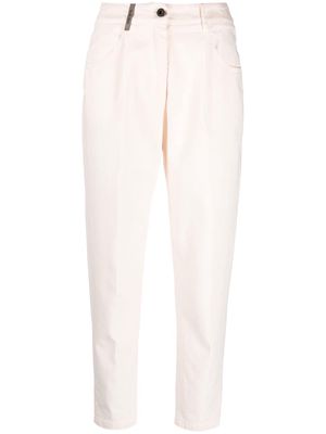 Peserico cropped faded jeans - Pink