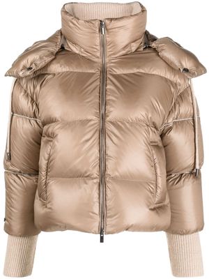 Peserico cropped padded down jacket - Brown