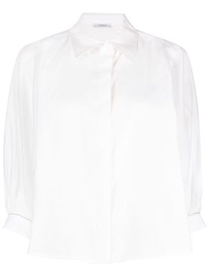 Peserico cropped-sleeve button-up shirt - White