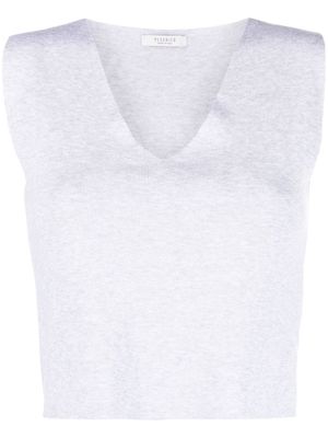 Peserico cropped sleeveless top - Grey