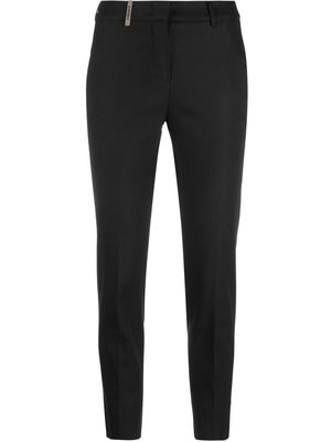 Peserico cropped slim-fit trousers - Black