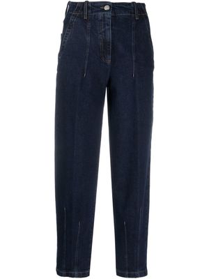 Peserico cropped tapered jeans - Blue