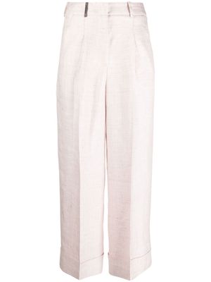 Peserico cropped wide-leg trousers - Pink