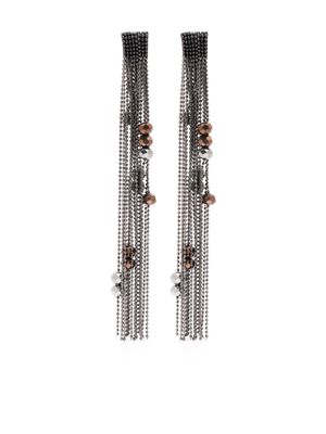 Peserico crystal-embellised pendant earrings - Black