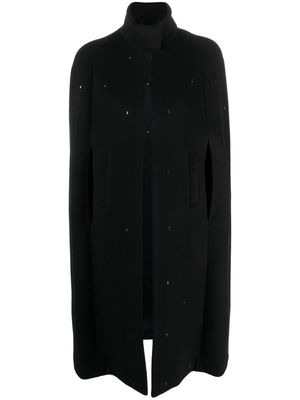 Peserico crystal-embellished brushed maxi cape - Black